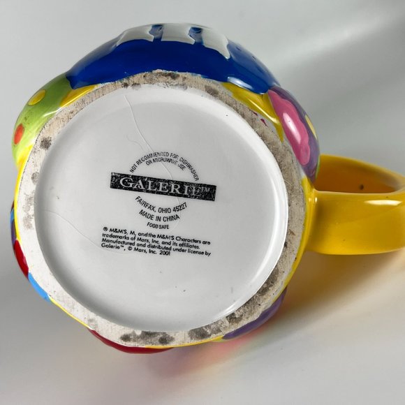 Vtg Mars Blue M&M Coffee Cup Mug Ceramic Oversized Galerie 2001 Souvenir - Picture 5 of 13